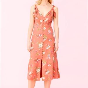 Rebecca Taylor Lita Floral Silk Twill Bow Dress